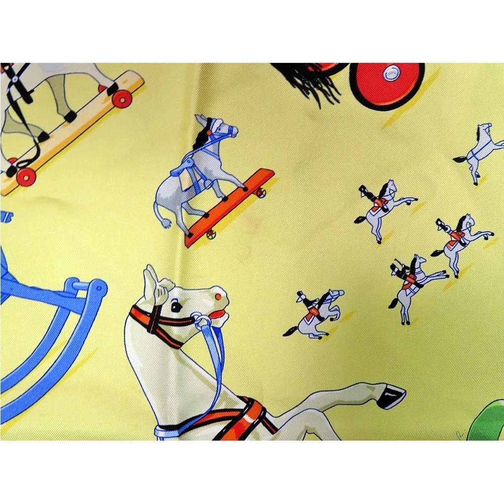 Hermes Yellow Rocking Horse Toy Scarf - Picture 7 of 11